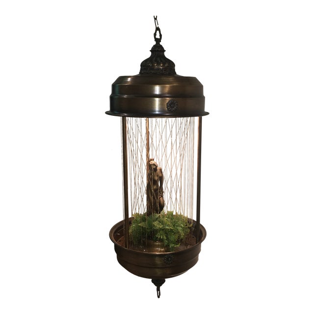 Vintage Swag Oil Rain Lamp With Greek Goddess by Johnson Lighting