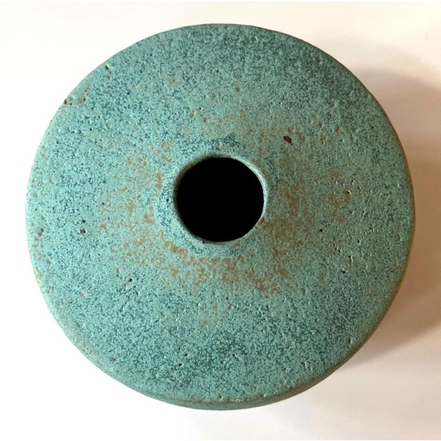 Ceramic Vase with Green Glaze by John Ward For Sale - Image 12 of 12