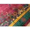 1920s Fuschia Floral Modern Antique Chinese Art Deco Rug 8'9" X 11'6" Handknotted Wool Carpet For Sale - Image 9 of 13