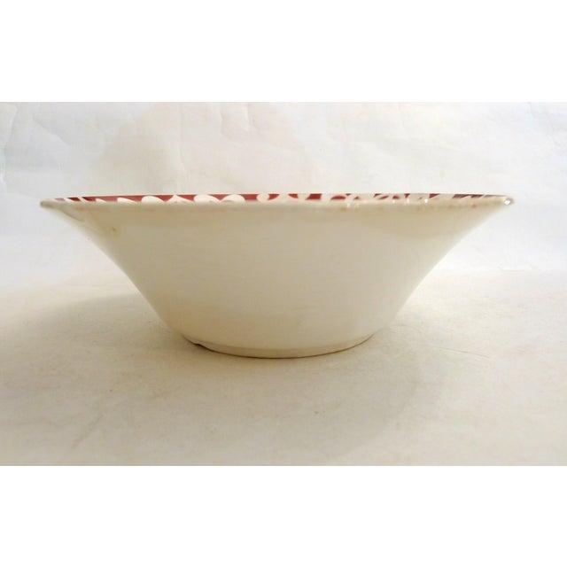 Salad Bowl with Stylized Floral Stencil Decoration by Digoin Sarreguemines, 1950s For Sale - Image 9 of 12