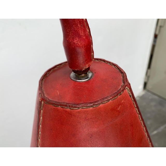 Black Mid-Century Leather Floor Lamp by Jacques Adnet for Valenti, Spain, 1960s For Sale - Image 8 of 18