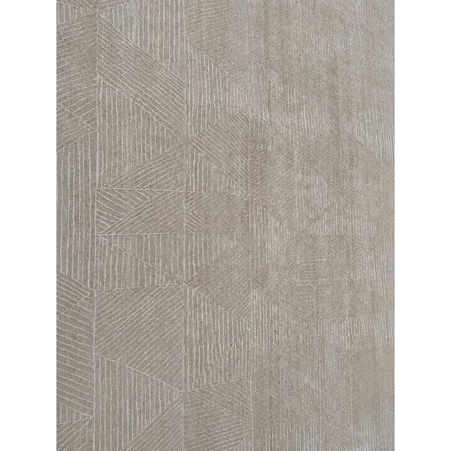 Rh Varusha Wool & Silk Rug – 12' × 15' Wheat | 100 Tibetan Knots Per Square Inch | Made in Nepal For Sale - Image 10 of 18