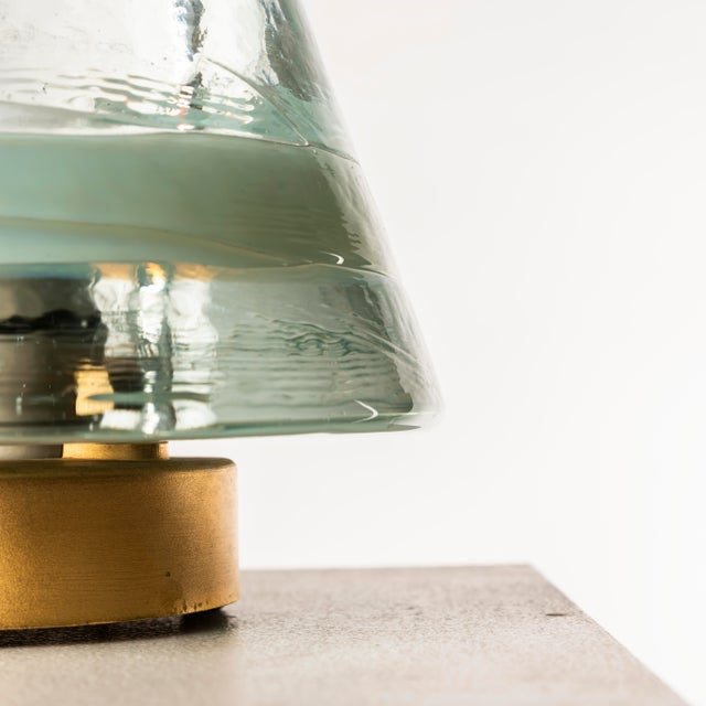 Murano Glass and Bronze Table Lamp by Renato Toso and Roberto Pamio, 1970s, in Very Good conditions. Designed 1970 to 1979...