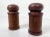 Pair of vintage pillar shaped Danish Modern salt and pepper shakers in solid teak wood. Origin: Denmark Year: 1960s Style:...