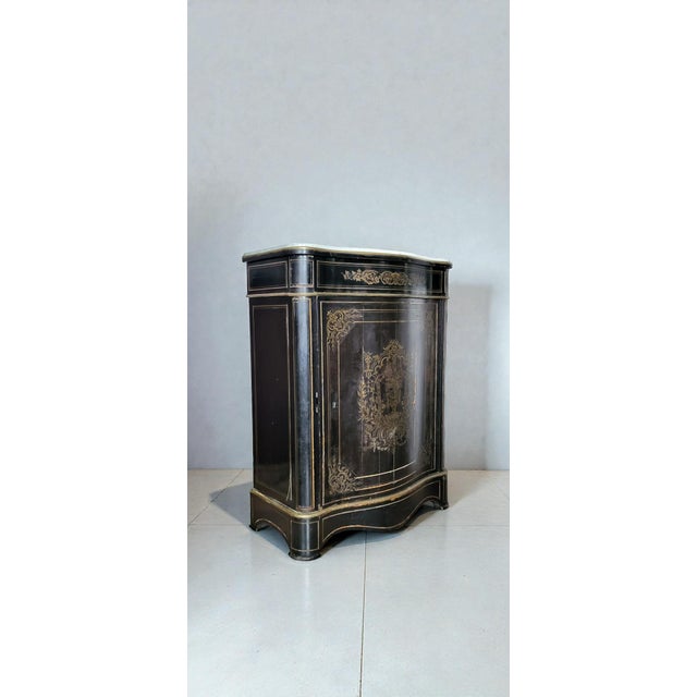 Napoleon III Console Table in Brass and Wood For Sale - Image 3 of 10
