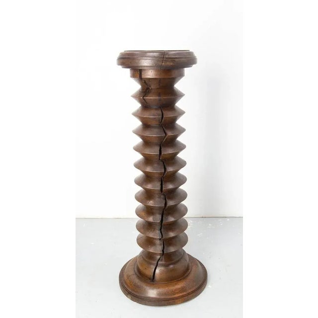 Mid-Century Modern Midcentury Modern French Turned Beech Pedestal, 1940 For Sale - Image 3 of 11