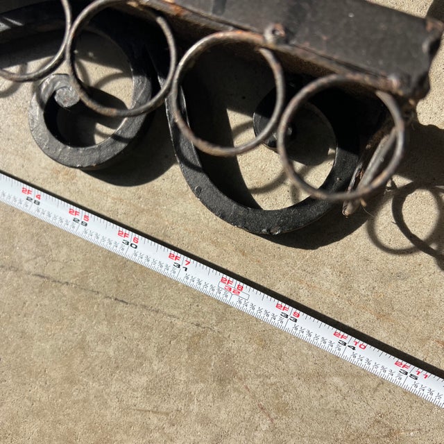 1970s French Iron Scrolling Plant and Tea Cup Holder Wall Hanging For Sale - Image 10 of 12