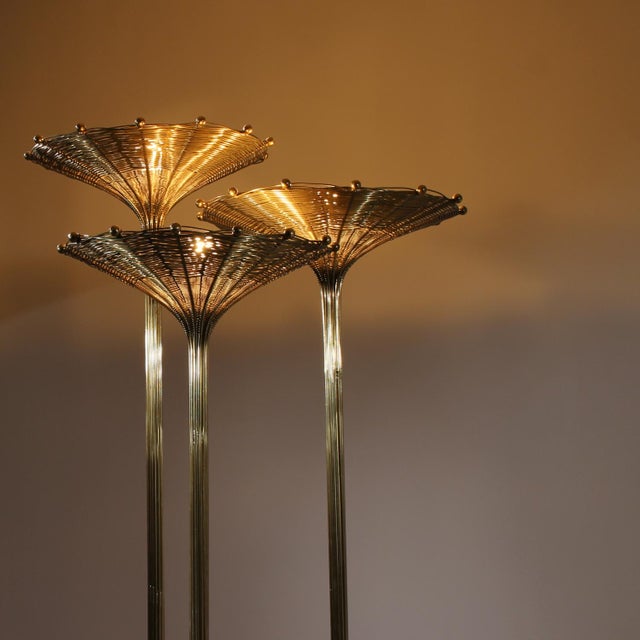 Brass Papyrus Floor Lamp by Nucci Valsecchi, Italy, 1970s For Sale - Image 9 of 18