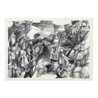 1957 Gertrude Pferdt There Will Always Be Pawns Lithograph For Sale