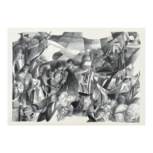 1957 Gertrude Pferdt There Will Always Be Pawns Lithograph