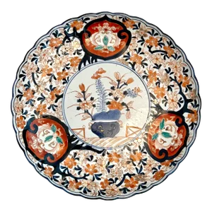 Large Imari Prunus Charger, Meiji Period