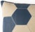 Navy Blue & Cream Cowhide Leather Pillow - Hexagonal Patchwork For Sale - Image 10 of 11