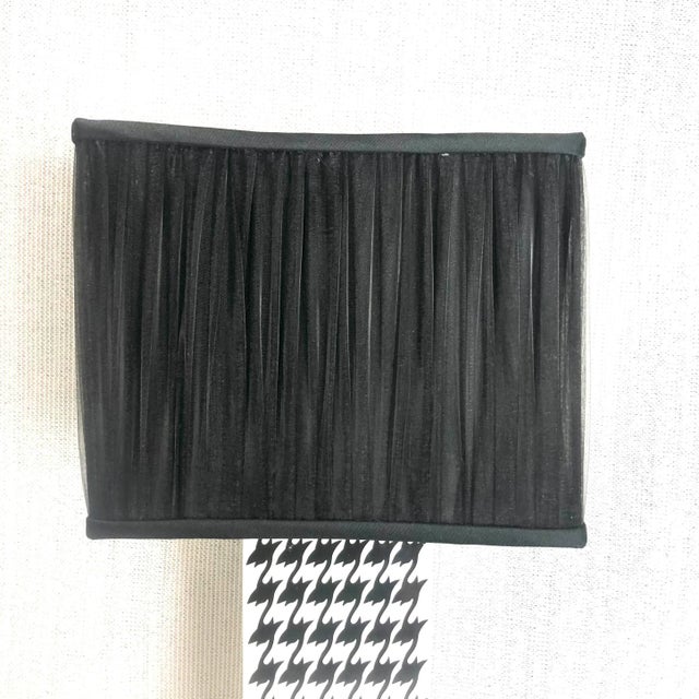 Black Porcelain Houndstooth Table Lamp For Sale - Image 8 of 9