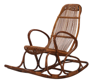 Vintage Wicker Rocking Chair, 1950s