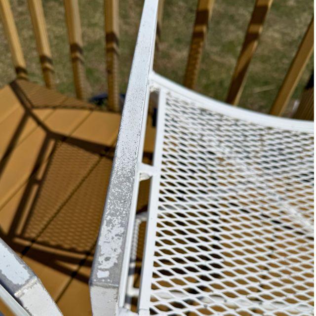 Mid-Century, Styled After Salterini, White Metal Director Chairs, Pair (2) For Sale - Image 15 of 18