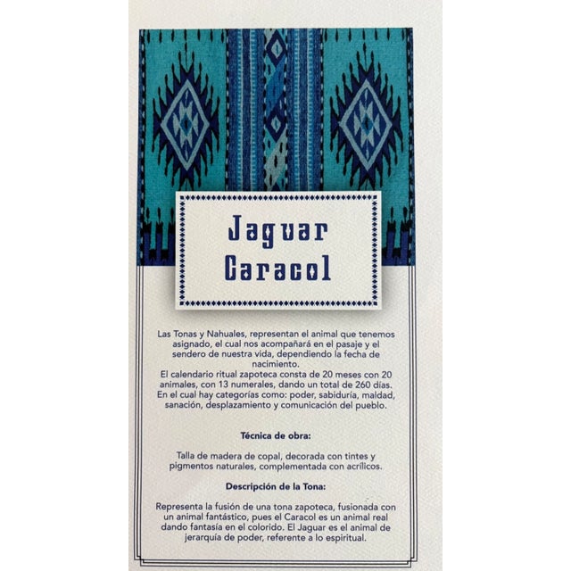Mexican Jaguar/Snail: Ltd Edition Print of Oaxacan Alebrije Wood Carving in 16x20 Mat For Sale - Image 3 of 3
