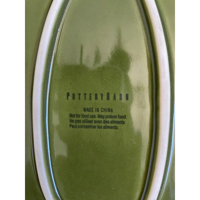 2000 - 2009 Pottery Barn Banana Leaf Pillar Candle Tray For Sale - Image 5 of 9