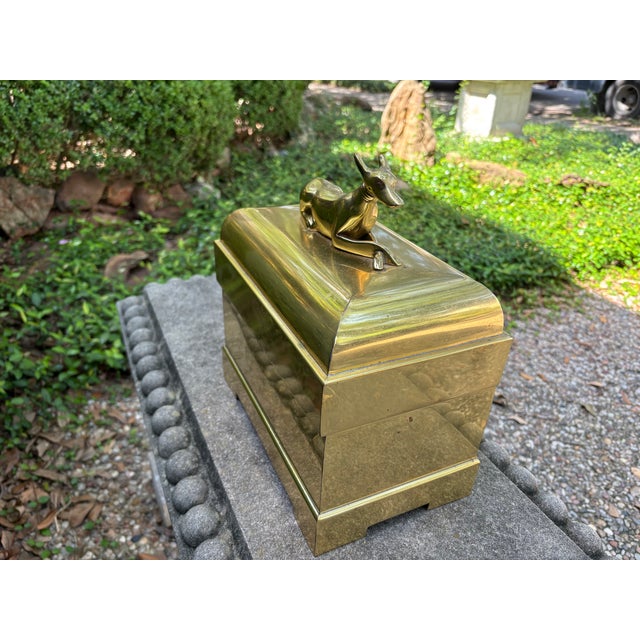 1980s Chapman Brass Box With Whippet Handles For Sale - Image 10 of 16