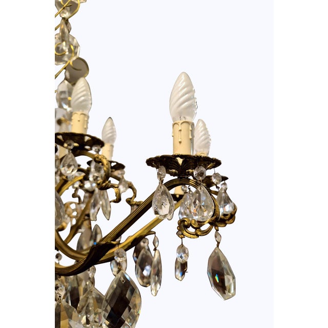 Eighteen-Light King Umberto of Savoy Chandelier in Bronze and Crystal, 1890s For Sale - Image 6 of 14