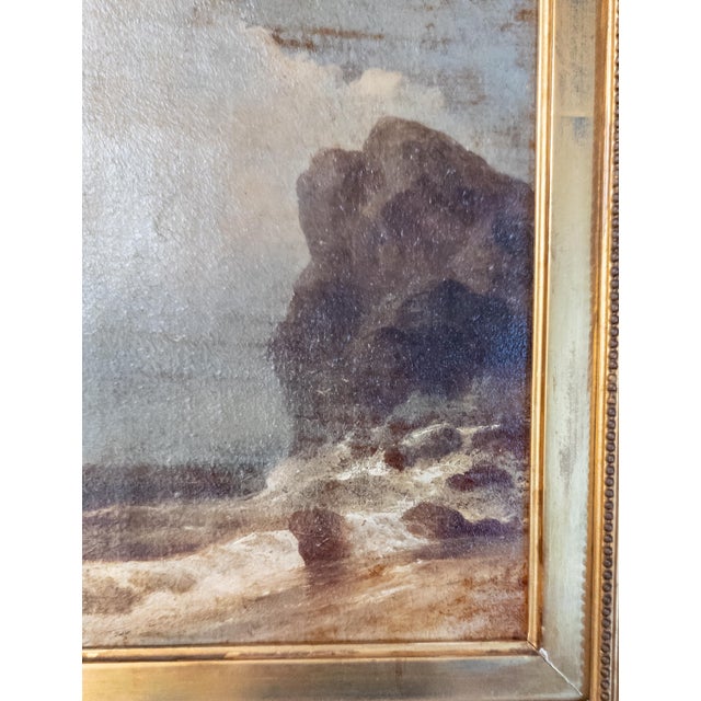 18th Century European Seascape Painting in Gold Cove Frame For Sale - Image 9 of 12
