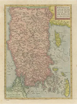 Antique Map of Natolia by Ortelius, 1600