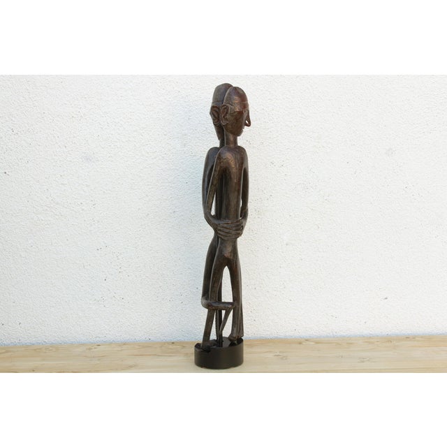 Wood Mid-Century African Primordial Lovers Sculpture For Sale - Image 7 of 8