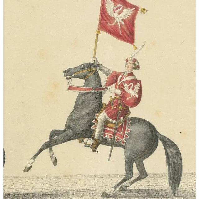 Mid 19th Century Chivalric Procession in Switzerland The Count of Bregenz and His Banner, 1855, Paper For Sale - Image 5 of 10