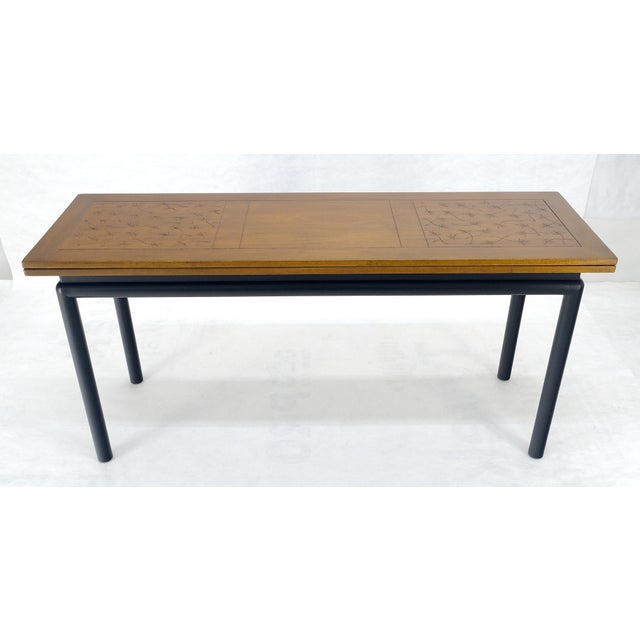Kittinger Ebonized Base Flip Top 64” Long Console Dining Table c1960s MINT! For Sale - Image 15 of 18