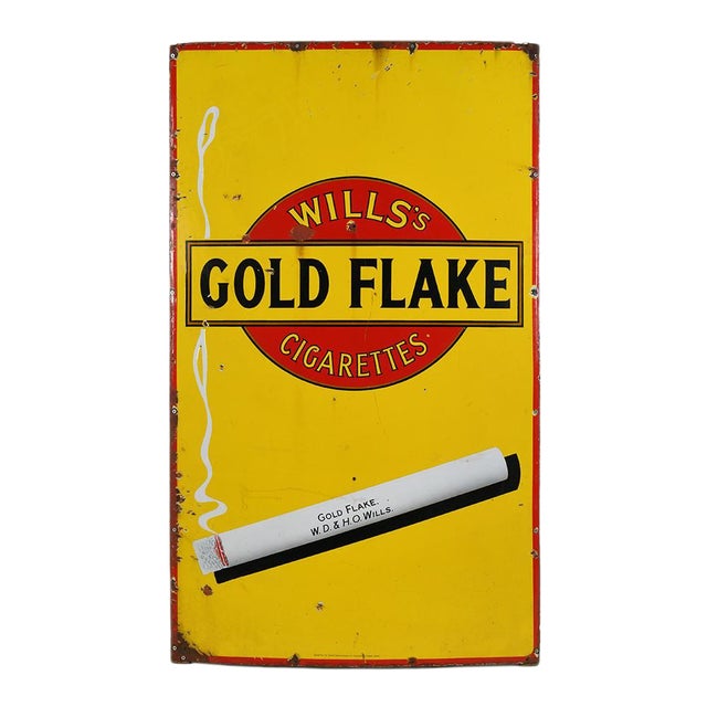 Enamel Sign Advertising Gold Flake For Sale