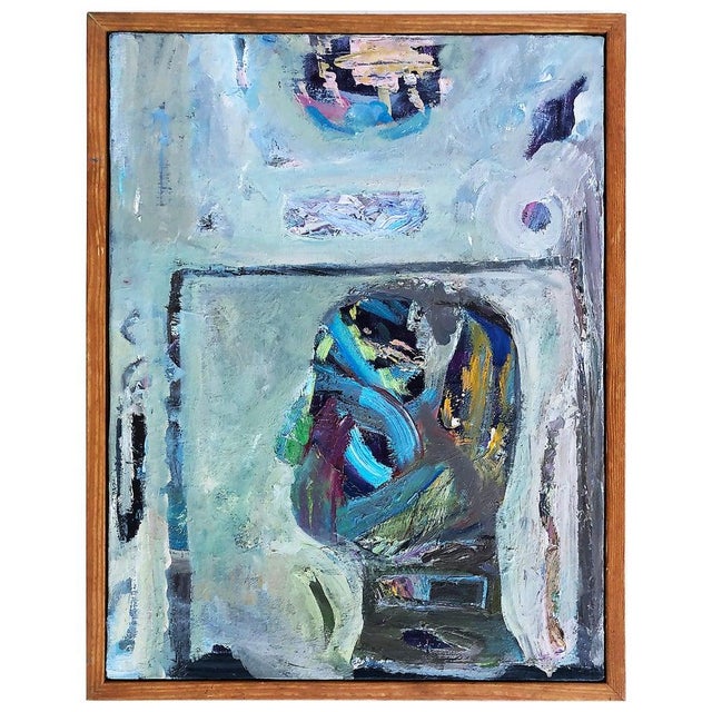 Vintage Warren Fischer figurative abstract painting. Offered for sale is a figurative abstract painting on canvas by the...