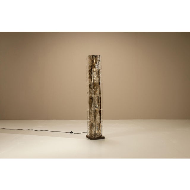 Ivory LT 379 Floor Lamp in Crystal and Tobacco by Carlo Nason for Mazzega, Italy, 1970s For Sale - Image 8 of 17