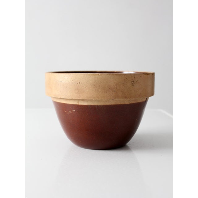 Antique American Stoneware Mixing Bowl For Sale - Image 4 of 11