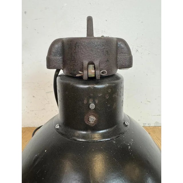 Industrial Bauhaus Black Enamel Pendant Light from Elektrosvit, 1930s For Sale - Image 13 of 18