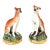 Pair of Victorian Staffordshire Pottery Seated Whippet Figures, Circa 1860 For Sale