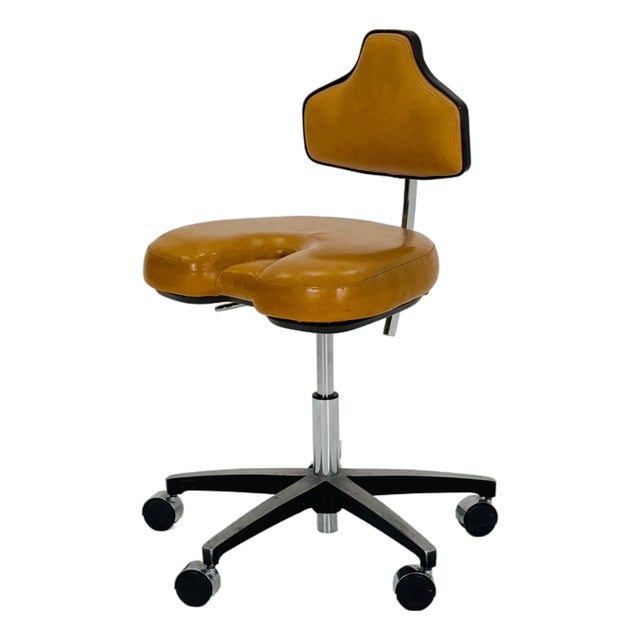 Mid-Century Industrial Leather Dental Office Chair by Chyres Virginia, USA, 1980s For Sale
