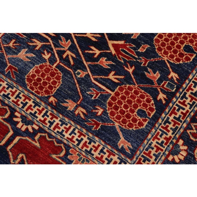Bohemian Super Kazak Blue/Red Wool Rug - 7'0'' X 7'8'' For Sale In New York - Image 6 of 8