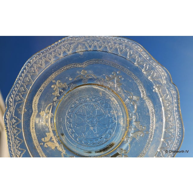 Federal Glass 5 Art-Deco Federal Glass Co 1930s Depression Era Amber Spoke Patrician 5" Bowls For Sale - Image 4 of 6