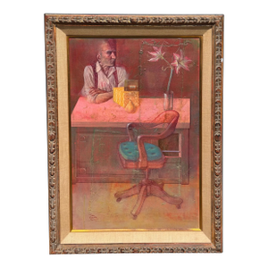 Original Jean-Charles Bouloc Mix Media Oil Painting on Canvas