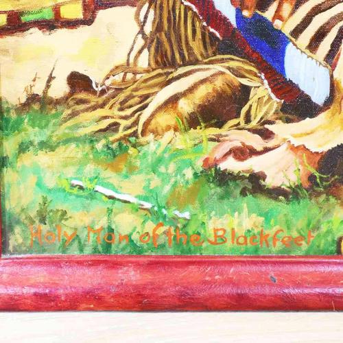Reinhold, Indian Chief Holy Man of the Blackfeet, 2000s, Oil on Canvas For Sale - Image 3 of 9