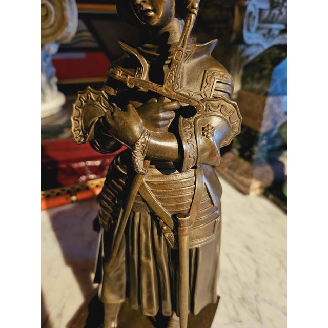 Marie d'Orléans, St Joan of Arc, 1800s, Bronze For Sale - Image 5 of 16