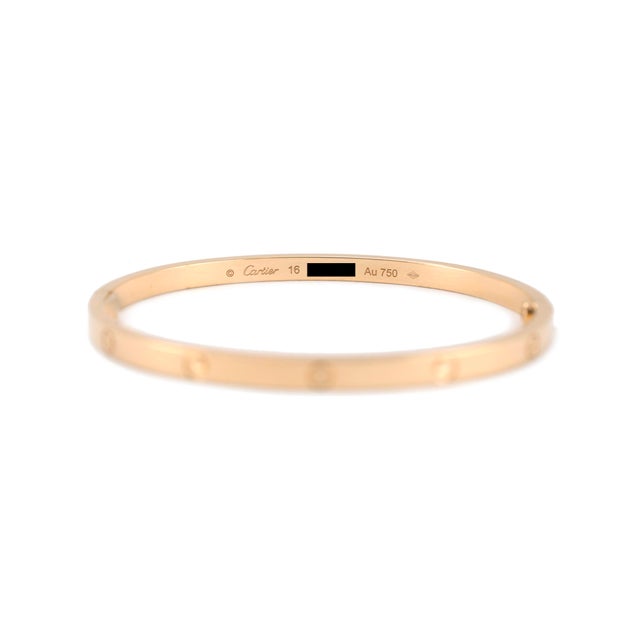 Early 21st Century Cartier Love Small Model 18k Yellow Gold Bangle Bracelet For Sale - Image 5 of 9