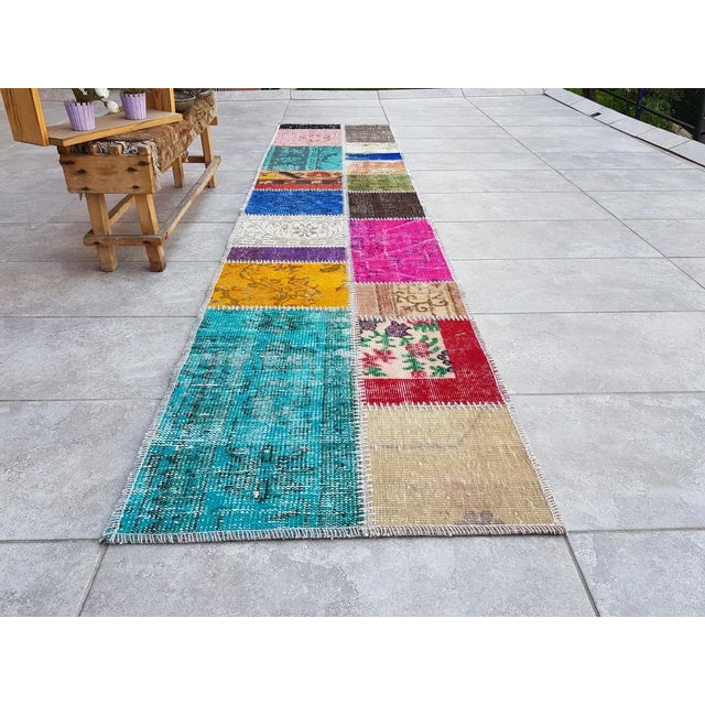 Colourful Mid 20th Century Wool Carpet For Sale - Image 9 of 10