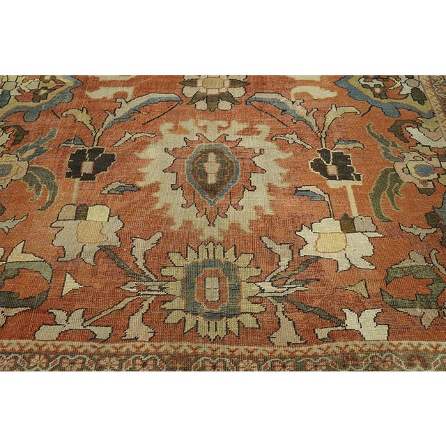 Antique Sultanabad Persian Rug 9'4"x 11'7" Antique Sultanabad Iran Knotted Rug, Circa Date: 1900s. This exceptional...