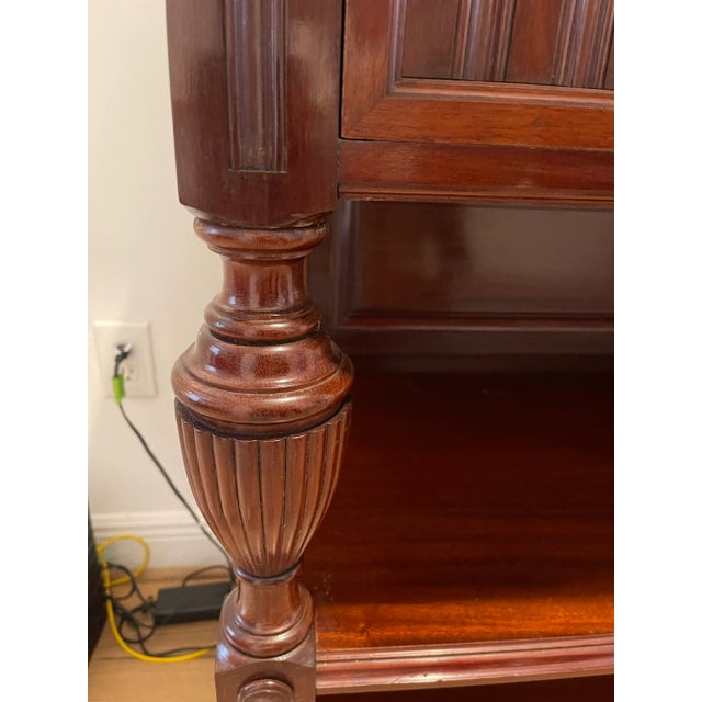 Reduced-Solid Antique Mahogany Sideboard Server Etagere Display For Sale In Miami - Image 6 of 7