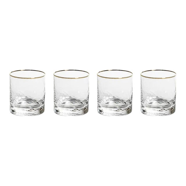 Cappelletti Hammered Double Old Fashioned Glasses, Set of 4 For Sale