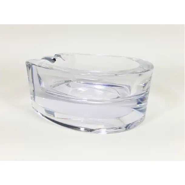 French Solid Crystal Ashtray circa 1970s 1980s. Horseshoe shaped design. Horse motif. Heavy Sturdy Weight. Still Retains...
