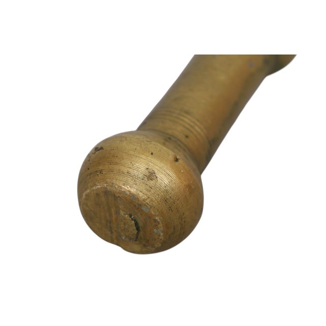 Metal Antique Brass Pharmacy Pestle and Mortar For Sale - Image 7 of 7