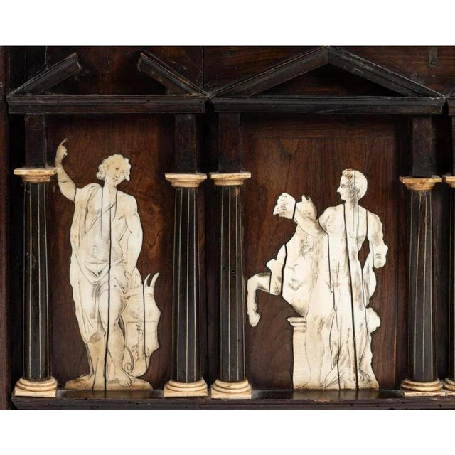 18th Century Grand Tour Classical Architectural Panel With Allegorical Inlaid Figures For Sale - Image 4 of 9