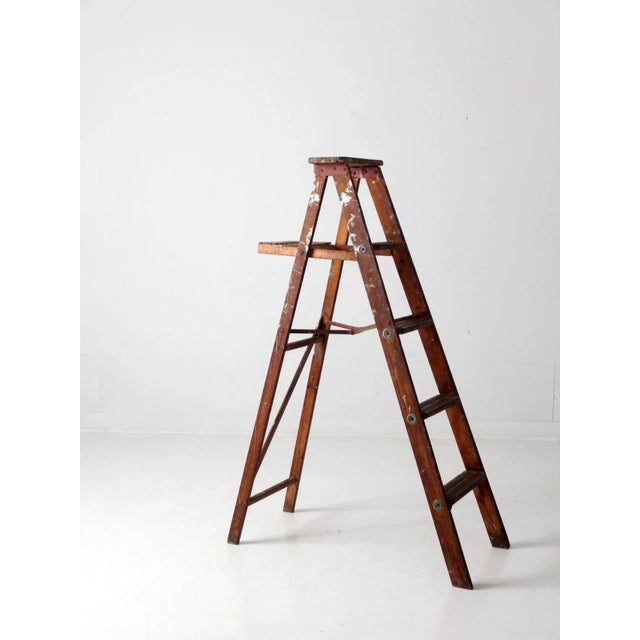 Vintage Painter's Wooden Ladder For Sale - Image 9 of 12