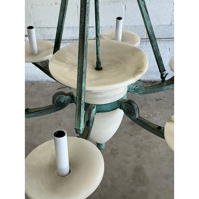 Vintage Boho Nulco Alabaster Chandelier For Sale - Image 9 of 9